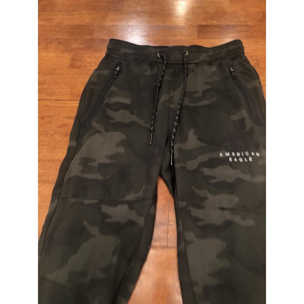 American Eagle AE FLEX Knit Joggers Men’s XS Green Camo Activewear Pants Pockets - Picture 3 of 9
